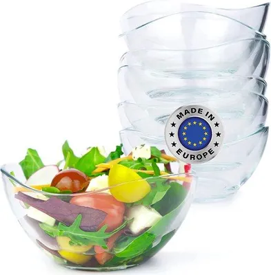 Immagine prodotto di Set di 6 ciotole per dessert Famanu, capacità di 310 ml, design elegante, impilabili