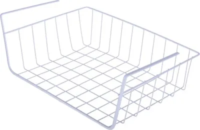 Immagine prodotto di Cestino sospeso sotto lo scaffale, organizer in metallo, cestino da 35 cm, BIANCO