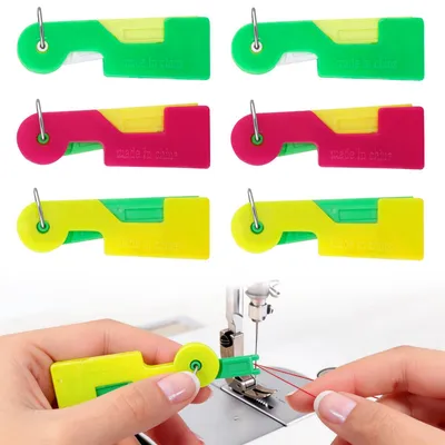 Nadeleinfädler-Set, 6 Stück, mit Ring, für Hand- und Nähmaschinennadeln