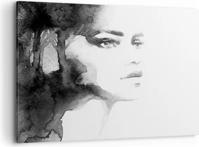 Produktbild von Bild auf Leinwand - Leinwandbild - Porträt Malerei Frau Gesicht - 100x70cm - Wand Bild - Wanddeko - Leinwanddruck - Bilder - Kunstdruck - Wanddekoration - Leinwand bilder - Wandkunst - AA100x70-2921