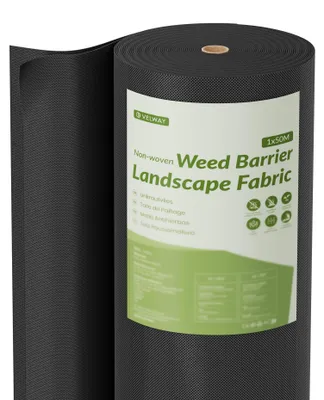 Produktbild von Velway Unkrautvlies 50g/m² 1x50m Rolle - Wasserdurchlässig & UV-Stabil Gartenvli