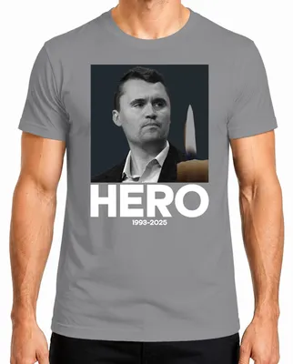 Zdjęcie produktu dla Koszulka męska Charlie Kirk Hero Rest in Peace Republican Advisor President, szary, L