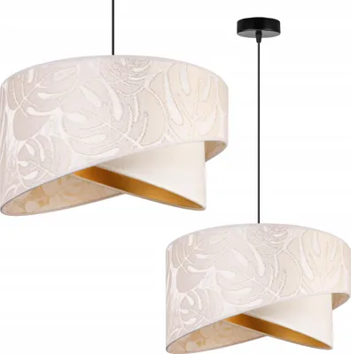 Immagine prodotto di Light-Home Milan lampada a sospensione con paralume - Lampada da soffitto industriale - Lampada a sospensione in metallo con paralume in velluto - Crema Monserta, Nero