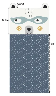 Produktbild von Schlafsack für Kinder mit Reißverschluss, 142 x 62 cm, mit Muster