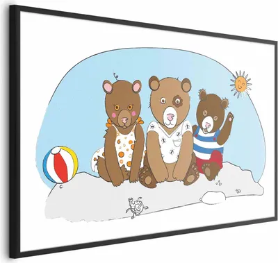 Produktbild von Posterpapier Poster - Bears on the Beach 90x60 cm Für Kinder e-A-0108-ao-a