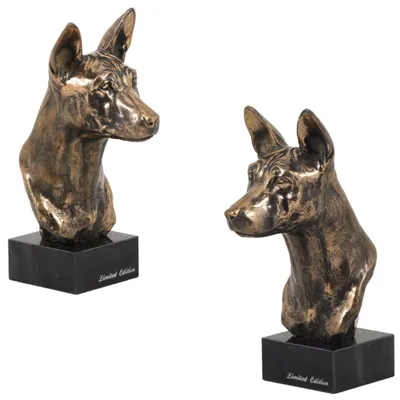 Imagen del producto de Art-Dog Busto – Basenji – moldeado en polvo de bronce y resina