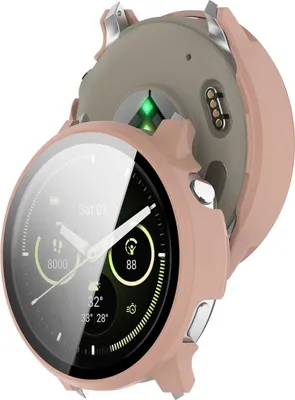 Produktbild von Schutzhülle mit Glas für Garmin Venu 4 41 mm, Bizon Case Watch Adamo, Rosa
