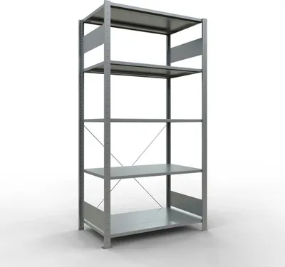 Produktbild von Schulte Fachbodenregal MULTIplus85 Stecksystem | Grundregal | HxBxT 200x100x60cm | 5 Ebenen | Fachlast 85kg | Verzinkt