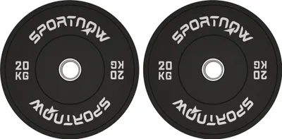 Zdjęcie produktu dla Zestaw 2 hantli SPORTNOW, 2 ciężarki po 20 kg, zestaw talerzy, talerze do sztangi 5 cm, otwór Ø 50 mm, kolor czarny