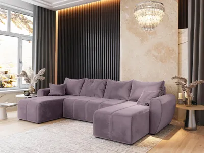 Produktbild von Masseno Ecksofa MADISON U mit Schlaffunktion U-Form, Sofa mit Bettkasten, Wohnzimmersofa, Couch, Soffa, Bettsofa, Couchgarnitur- Rosa, KRONOS 27