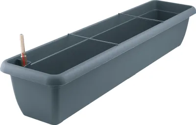 Produktbild von Blumenkasten AQUA ANDALUCIA aus Kunststoff incl. Bewässerung und Wassersstandsanzeiger, Farben:anthrazit 38; Länge:100 cm