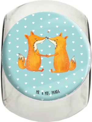 Produktbild von Mr. & Mrs. Panda Kaffeedose Füchse Liebe L 870ml - Türkis Pastell - Geschenk, Teedose, Lebensmittelbehälter, Bonboniere, Vorratsbehälter, Fuchs, Freundin, Romantisch