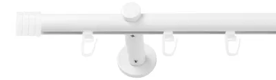 Produktbild von SN Deco Gardinenstange Innenlauf Lille, 19 mm, 1-läufig, Stahl, Komplett-Set mit Ringen, Profilträger, 400 cm, weiß