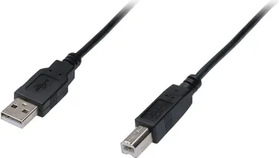 Obrázek produktu pro Digitus DB-300102-018-S, 1,8 m, USB A, USB B, USB 2.0, Samec/samec, Černá