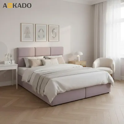 Produktbild von Boxspringbett - 180x200 - Rosa - mit Bettkästen - mit Matratze H3 und Topper - Komplett-Set - Polsterbett - Automatisches Ausklappen