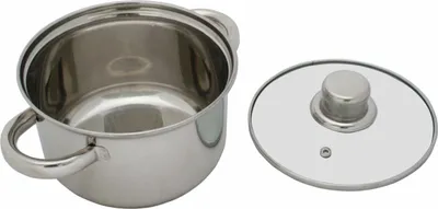 Produktbild von Kochtopf Edelstahl mit Glasdeckel 1 L 14 cm Topf Kochen