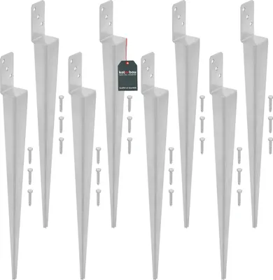 Obrázok produktu pre KOTARBAU® Pole Base L Driven Anchor 600 MM For Earth Steel Fences Pergoly Altánky 50 X 60 MM Set of 8 Pcs