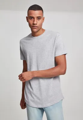 Produktbild von Urban Classics Shaped Long Tee Herren T-Shirt Grau Schwarz Weiß, Größe: Xxl; Farbe: Grey