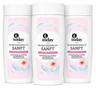 Produktbild von today Reinigungsmilch Sanft – für jeden Hauttyp, 250 ml ( 3 Pack)