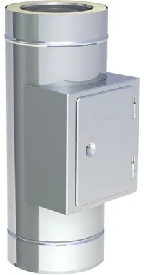 Produktbild von Jeremias DW-FU 160mm Revisionselement mit Rußschutztüre bis 600°C Doppelwand Edelstahl Abgassystem N1