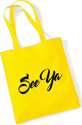 Produktbild von Huuraa Jutebeutel See Ya Spruch 10 Liter Yellow Baumwolle Tasche Geschenkidee