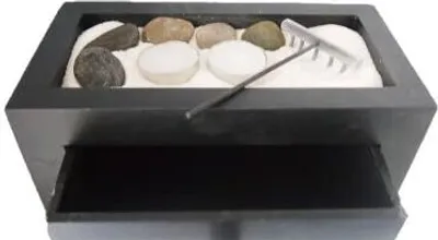 Produktbild von Steingarten, Künstlerische Trockenlandschaft Zen Sandbox, Desktop Mini Classic Friends für Kunstliebhaber Home Office