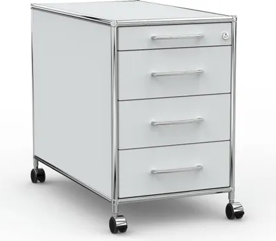 Produktbild von VERSEE Rollcontainer 80 cm mit 4 Schubladen – Holz Lichtgrau – Aktenschrank auf Rollen