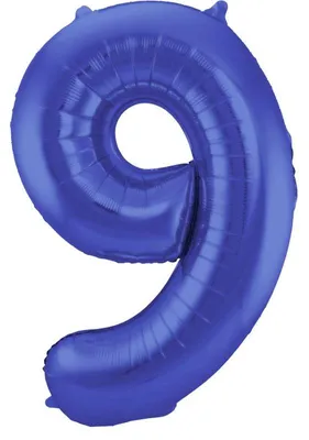 Produktbild von XL Folienballon Zahl 9 matt blau