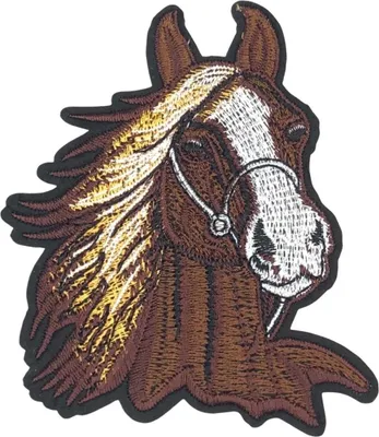 Produktbild von Pferde-Emblem-Aufnäher zum Aufbügeln, braun