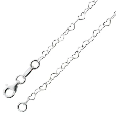 Produktbild von Herzkette 2,6mm Herzarmband Silber 925 rhodiniert 45