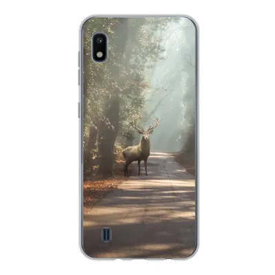 Produktbild von MuchoWow® Handyhülle Schutzhülle Hülle für Samsung Galaxy A10 Hirsche - Wald - Sonnenstrahlen Silikon Softcase Handy Hülle - Schutzhülle
