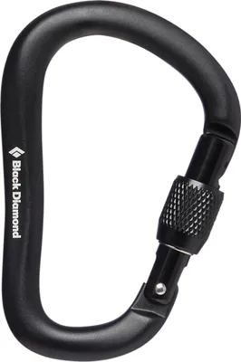 Schwarzer Rocklock Screwgate Karabiner von Black Diamond; ideal für Klettern.
