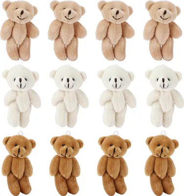 Obrázok produktu pre 12 ks mini plyšových medveďov bequemes weiches süßes Teddy Plüschspielzeug für Hochzeits Geburtstagdekorationen