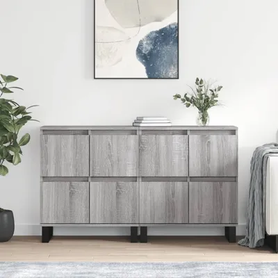 Produktbild von The Living Store Sideboards 2 Stk. Grau Sonoma Holzwerkstoff