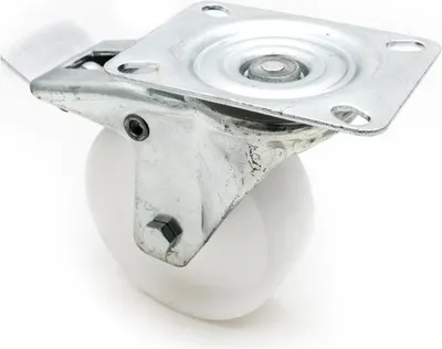 Produktbild von BKshop Schwerlastrollen, Lenk- & Bockrollen, 125mm Gummi Weiß, Tragkraft 125 kg, Chemikalienbeständig & Leicht zu reinigen, für Möbel & Transport