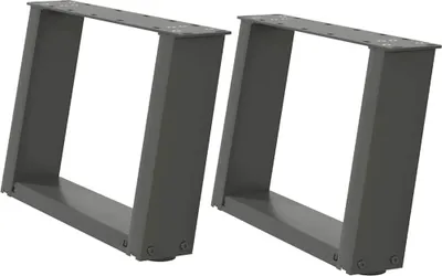 Produktbild von vidaXL Couchtischbeine U-Form 2 Stk. Anthrazit 40x(30-31) cm Stahl