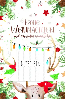 Produktbild von Weihnachten Gutschein - Gutscheinkarte mit Umschlag