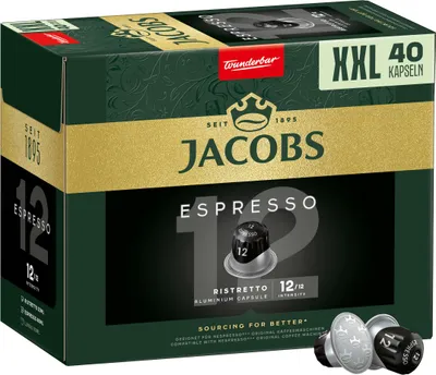Produktbild von JACOBS Kapseln Espresso 12 Ristretto XXL-Pack 5 x 40 Nespresso®* kompatibel
