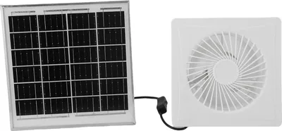 Obrázek produktu pro 6in solární výfukový ventilátor bílý kulatý 8W solární panelový ventilátor pro větrání chlazení koupelny kuchyně