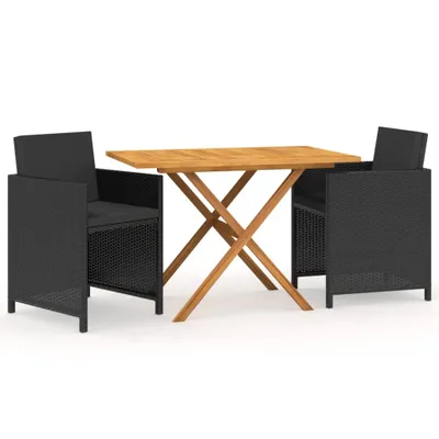 Imagen del producto de vidaXL Juego de mesa de jardín de 3 piezas con cojines, color