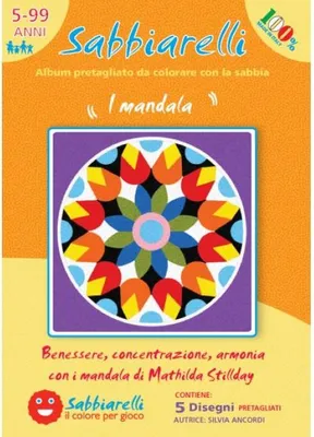 Produktbild von Sabbiarelli Sandmalerei Album Mandalas 15x15 cm 5 Stück kreatives Spielzeug
