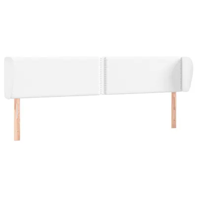 Obrázok produktu pre vidaXL Čelo postele s ušami biele 203x23x78/88 cm Imitácia kože