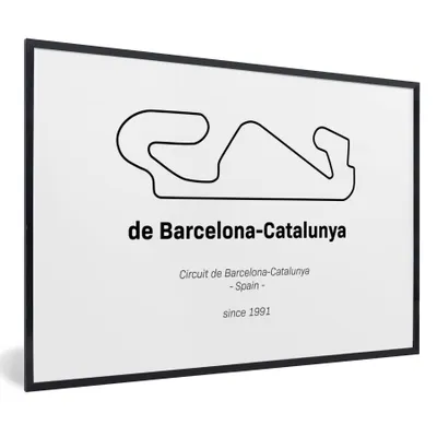 Produktbild von MuchoWow® Gerahmtes Poster Formel 1 - Rennstrecke - Barcelona 90x60 cm - Poster mit Schwarzem Bilderrahmen Wandposter Rahmen Foto Bilder - Fotorahmen - Foto-Plakat