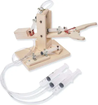 Produktbild von matches21 Roboterarm Pneumatik / Hydraulik Modell als Bausatz f. Kinder Werkset Bastelset ab 13 Jahren