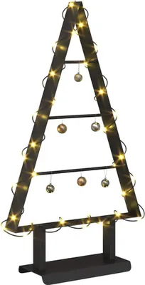Produktbild von vidaXL Metall Weihnachtsbaum mit Ständer Schwarz 60 cm Stahl