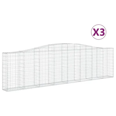 Produktbild von vidaXL Gabionen mit Hochbogen 3 Stk. 400x30x100/120cm Verzinktes Eisen