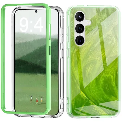 Immagine prodotto di Per Samsung Galaxy S24 Piuma Design Paraurti ibrido TPU PC Custodia Protettiva Verde
