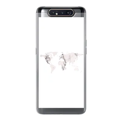 Produktbild von MuchoWow® Handyhülle Schutzhülle Hülle für Samsung Galaxy A80 Weltkarte - Marmor - Weiß Silikon Softcase Handy Hülle - Schutzdeckel