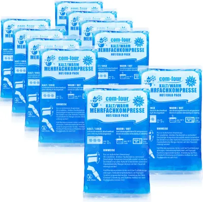 Produktbild von com-four® 10x Kleine Mehrfach-Kompresse 16 x 9 cm für Warm und Kaltkompressen, Kühlpads - Kühlpack mikrowellengeeignet -  Germany