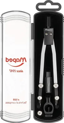 Produktbild von Maped Zirkelkasten Nr. 308 schwarz 3-teilig